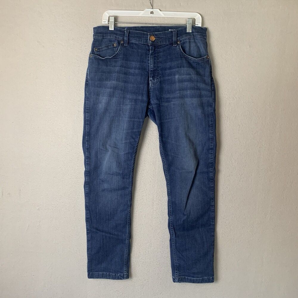 Mugsy Fultons Jeans Men’s Size 34x30 (32x28) Blue Denim Flex Stretch FLX3NFU